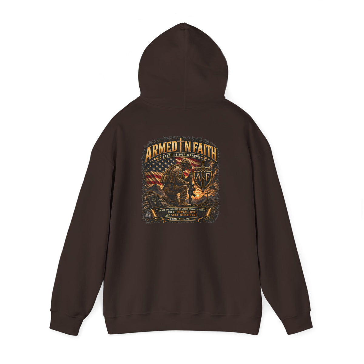 Armed N Faith Kneeling Soldier Hoodie