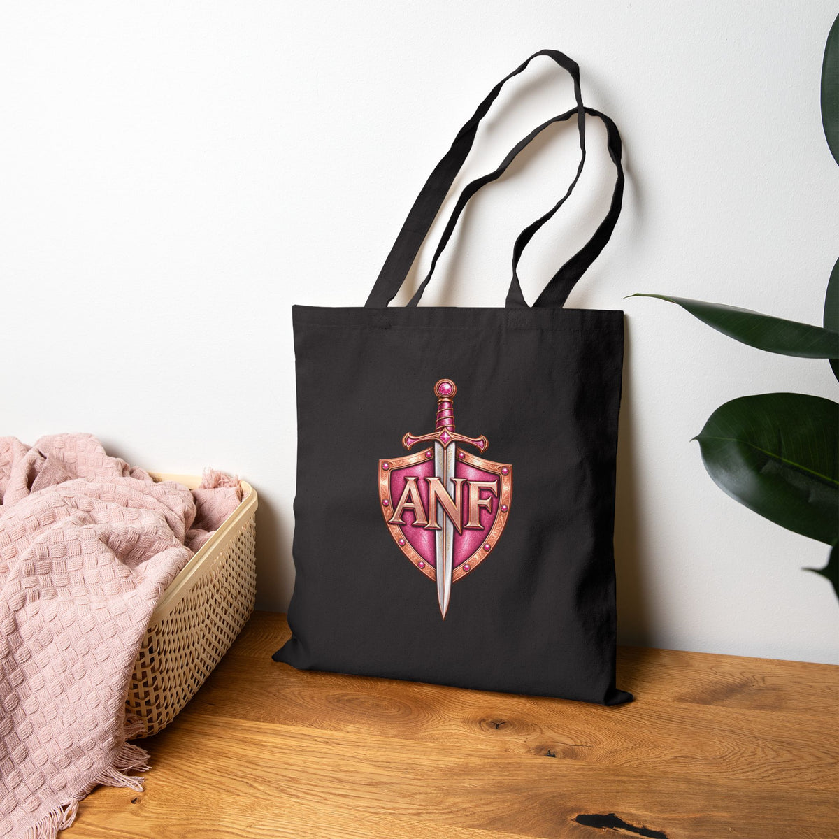 Armed N Faith Monogram Tote Bag — ANF Vintage Crest Canvas Tote