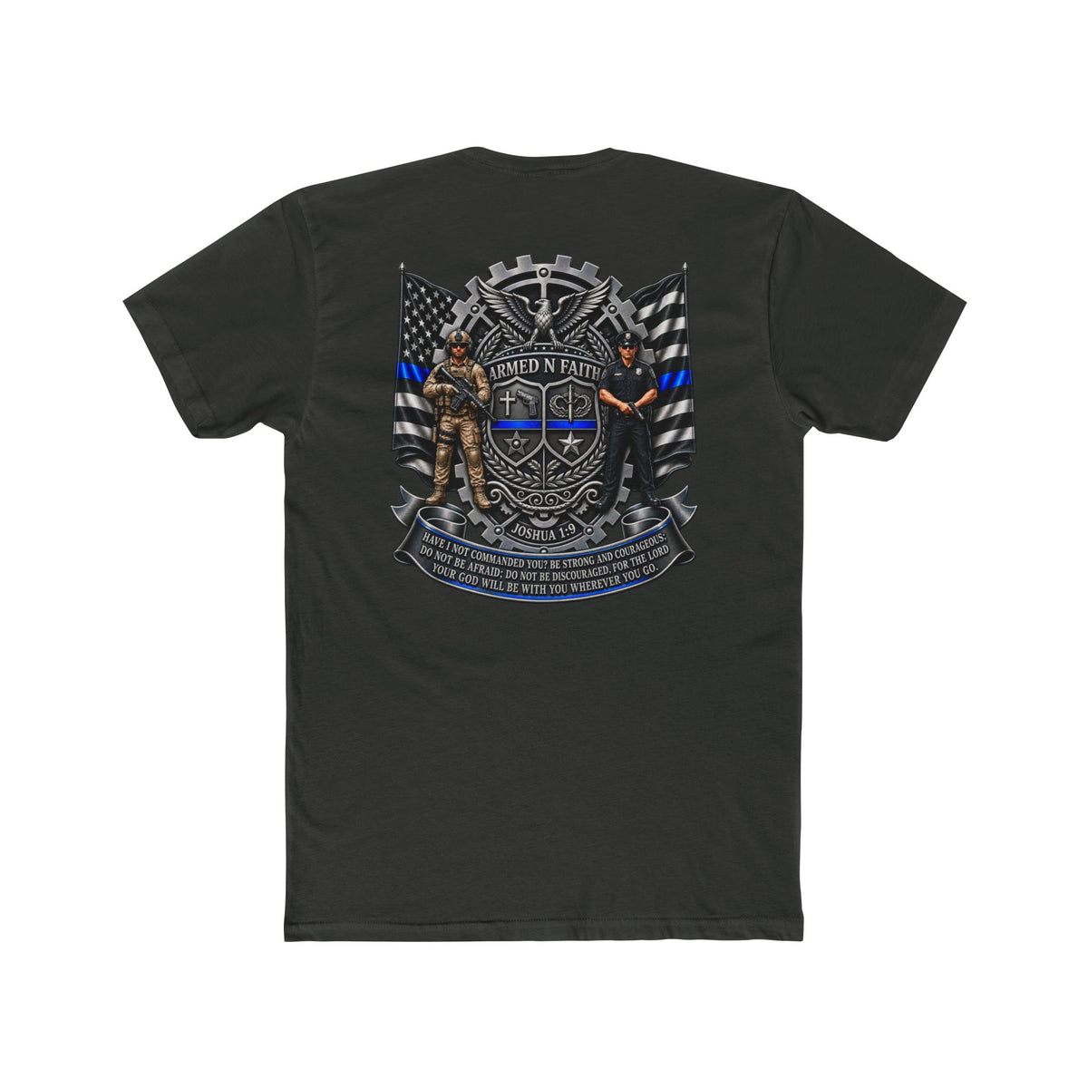 Armed N Faith Thin Blue Line-Crew Tee
