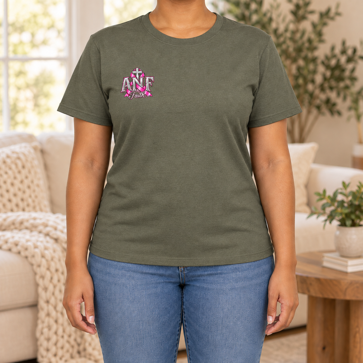Pink Ribbon Faith T-Shirt | Breast Cancer Awareness