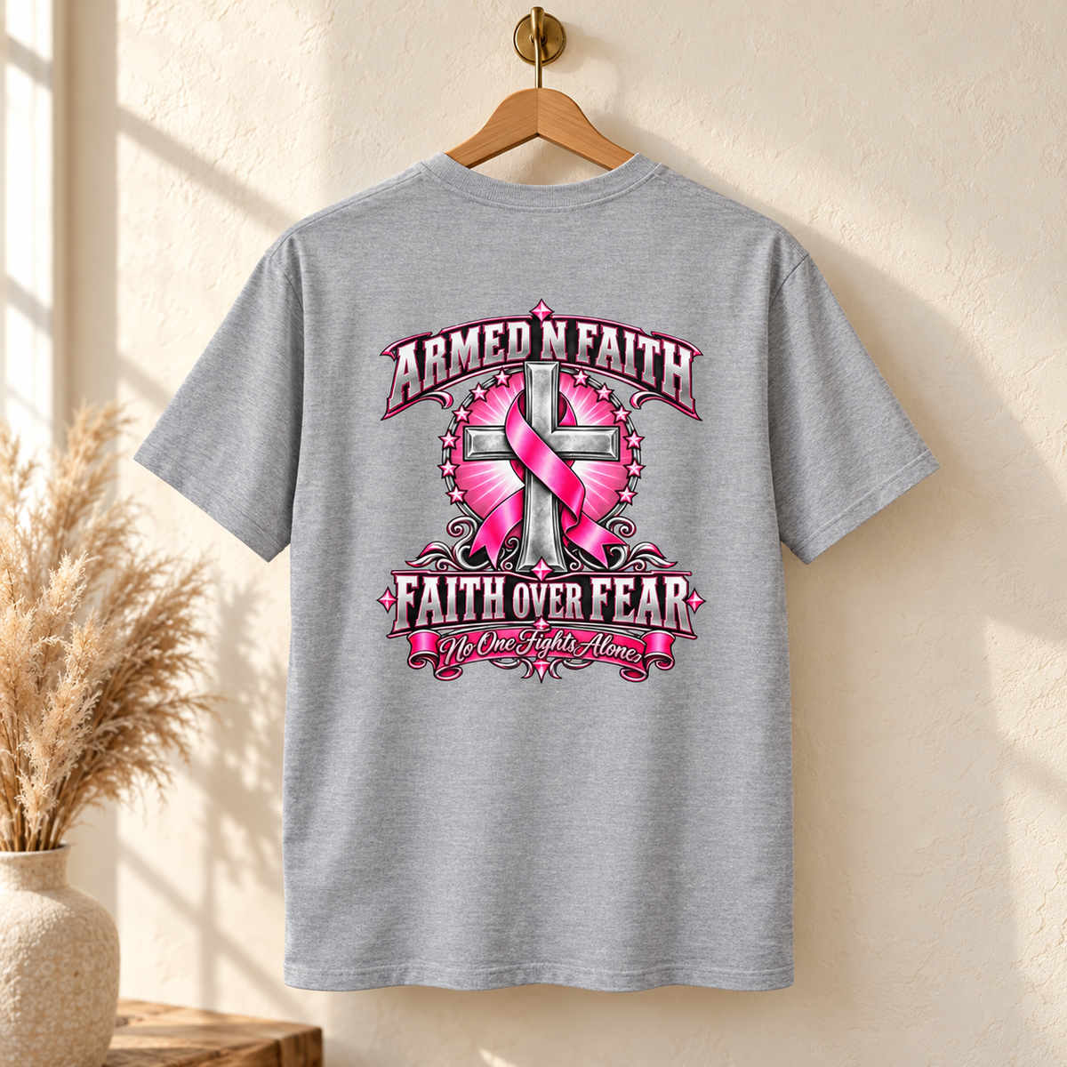 Pink Ribbon Faith T-Shirt | Breast Cancer Awareness