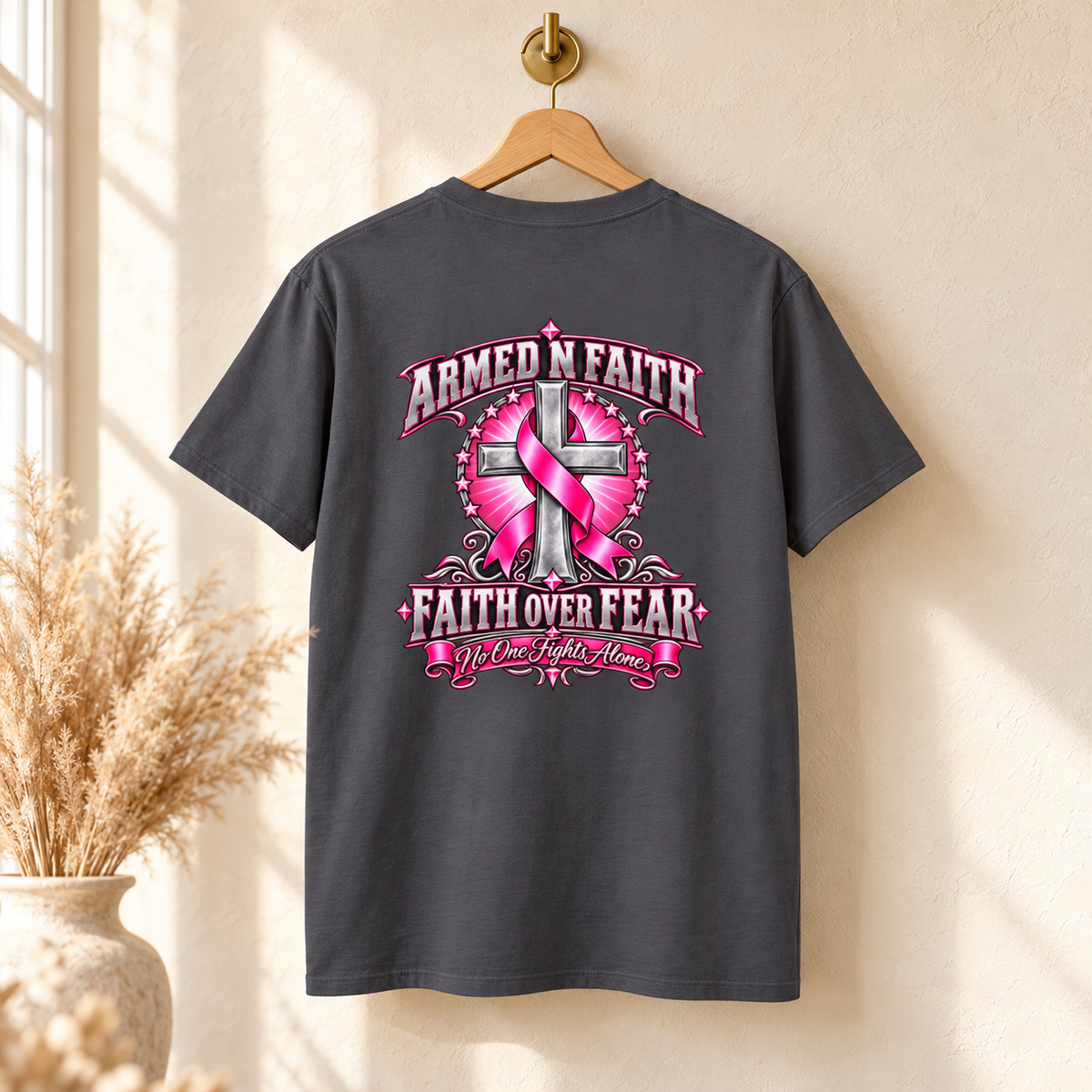 Pink Ribbon Faith T-Shirt | Breast Cancer Awareness