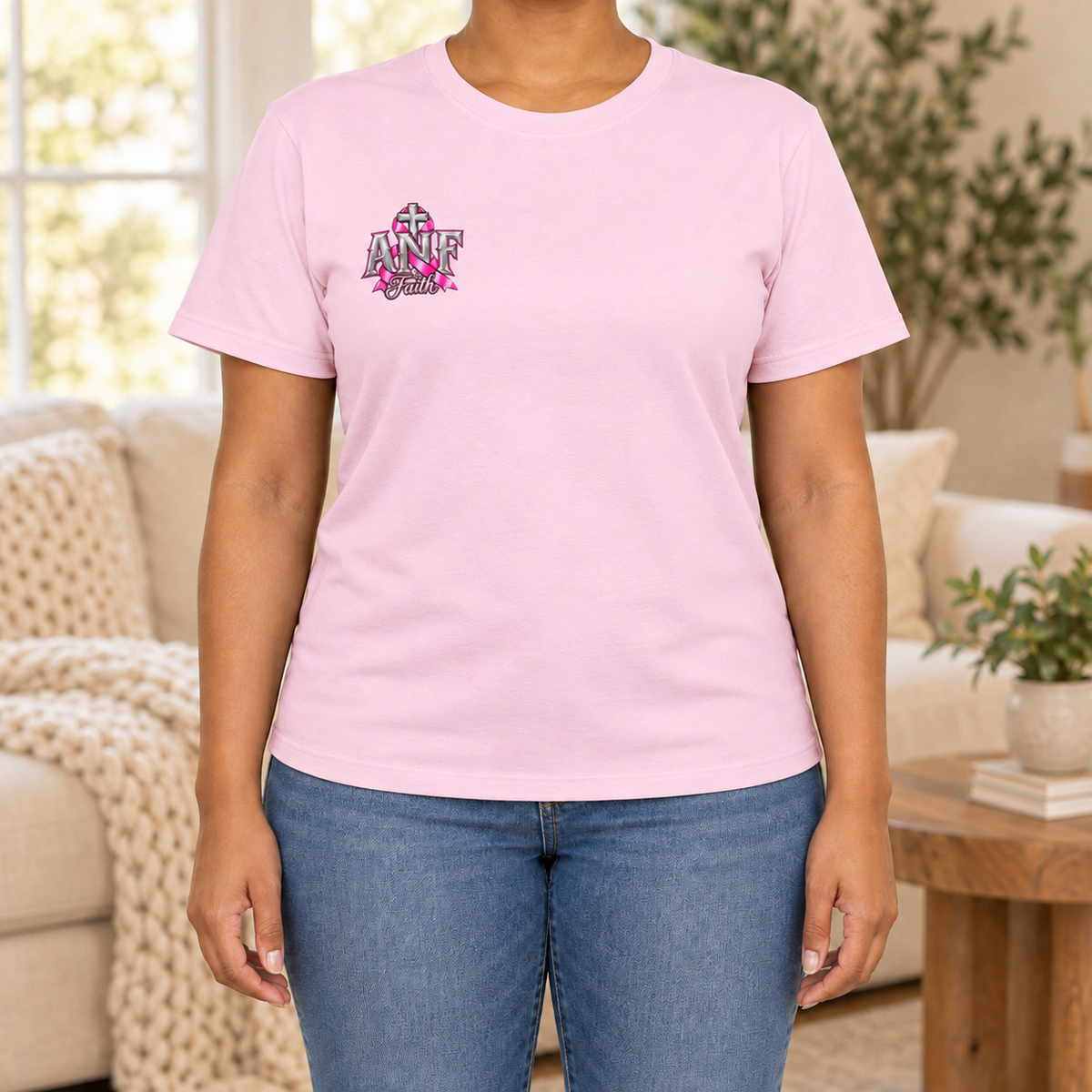 Pink Ribbon Faith T-Shirt | Breast Cancer Awareness
