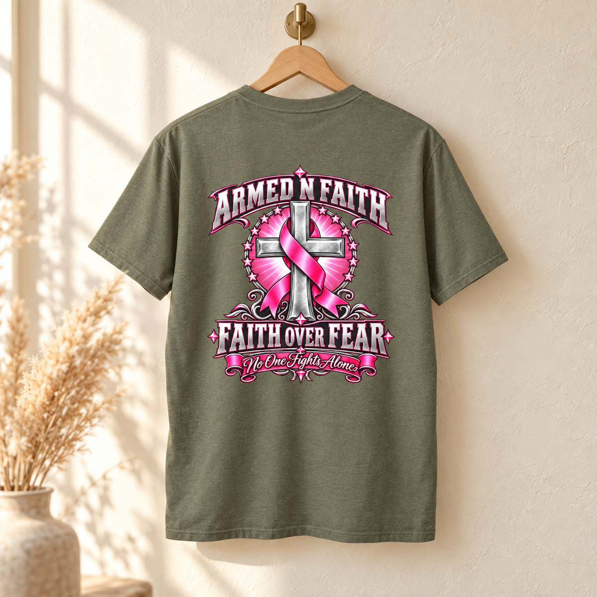 Pink Ribbon Faith T-Shirt | Breast Cancer Awareness
