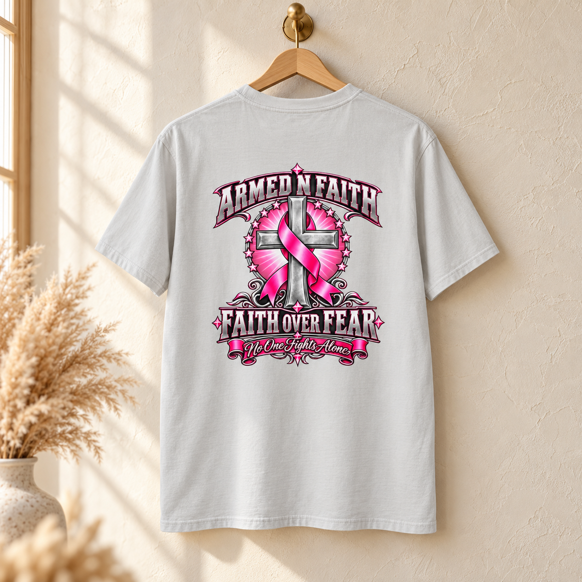 Pink Ribbon Faith T-Shirt | Breast Cancer Awareness