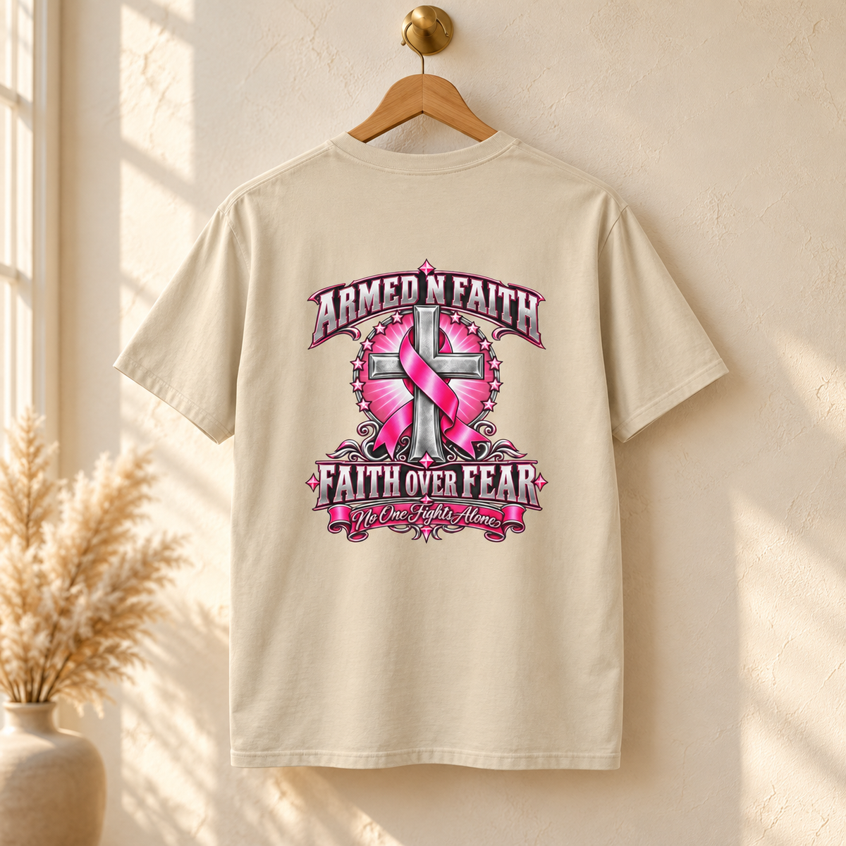 Pink Ribbon Faith T-Shirt | Breast Cancer Awareness