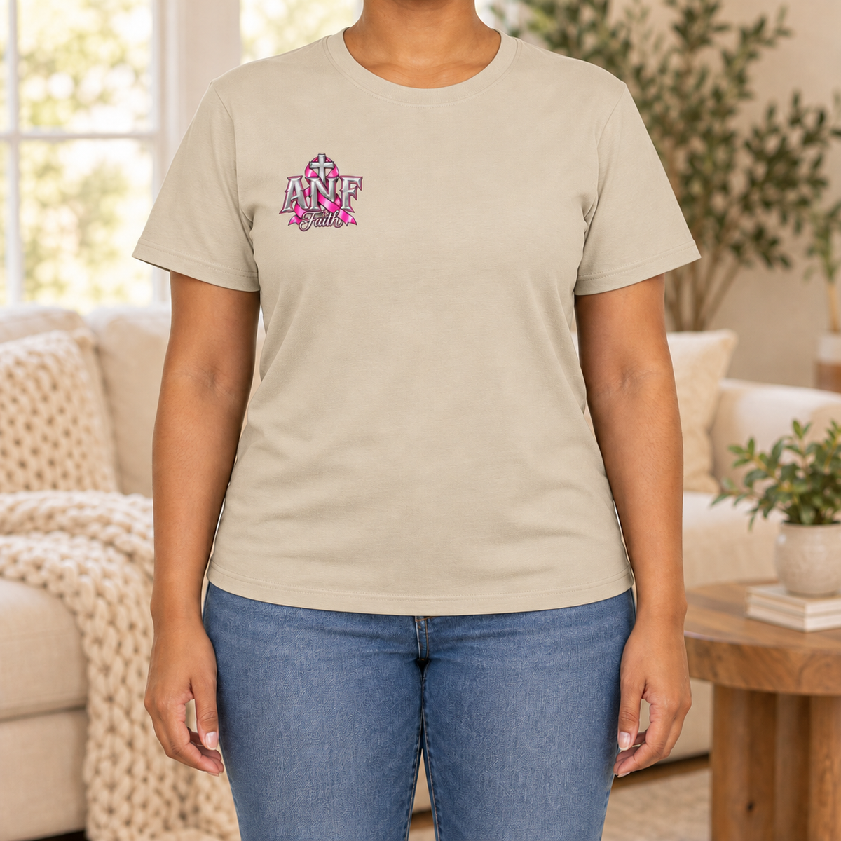 Pink Ribbon Faith T-Shirt | Breast Cancer Awareness