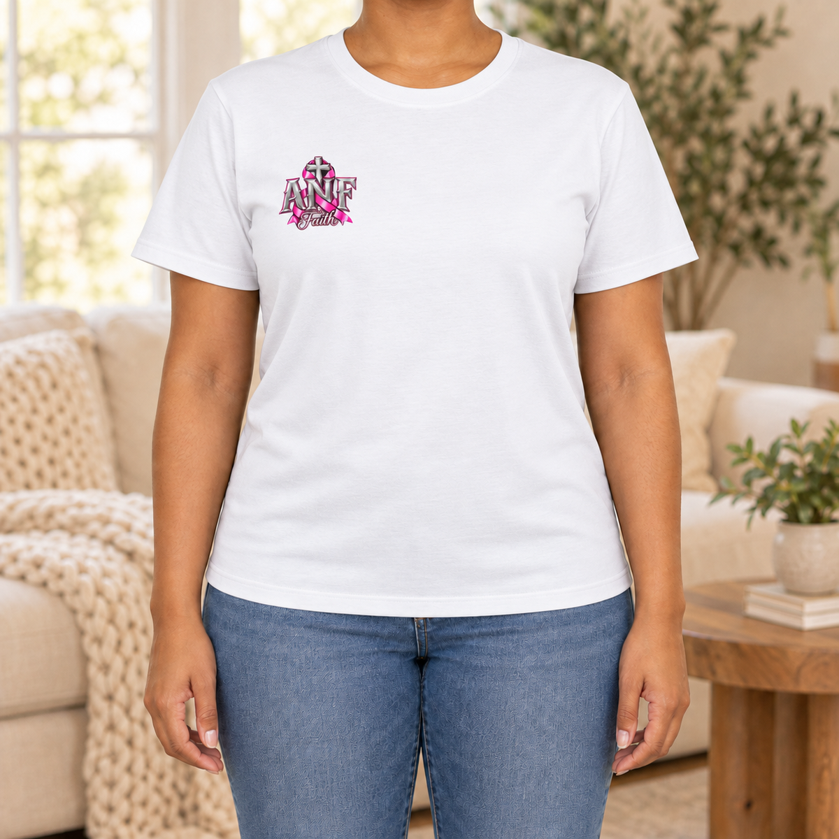 Pink Ribbon Faith T-Shirt | Breast Cancer Awareness