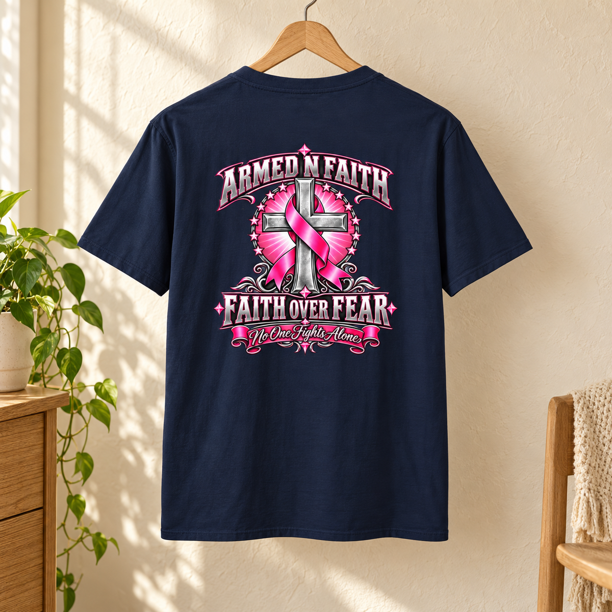 Pink Ribbon Faith T-Shirt | Breast Cancer Awareness