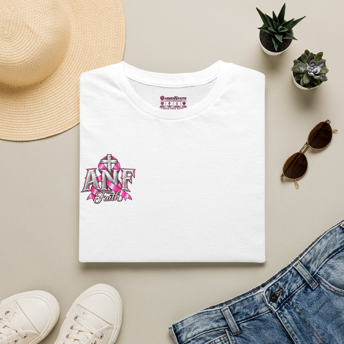 Pink Ribbon Faith T-Shirt | Breast Cancer Awareness