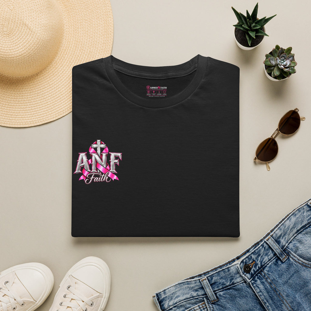 Pink Ribbon Faith T-Shirt | Breast Cancer Awareness