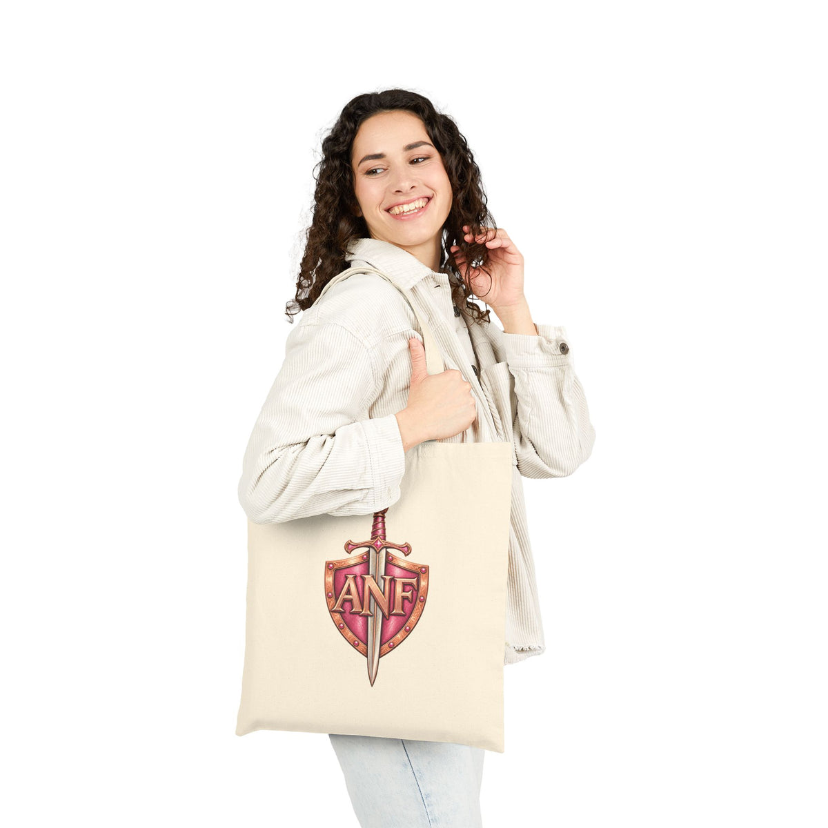 Armed N Faith Monogram Tote Bag — ANF Vintage Crest Canvas Tote