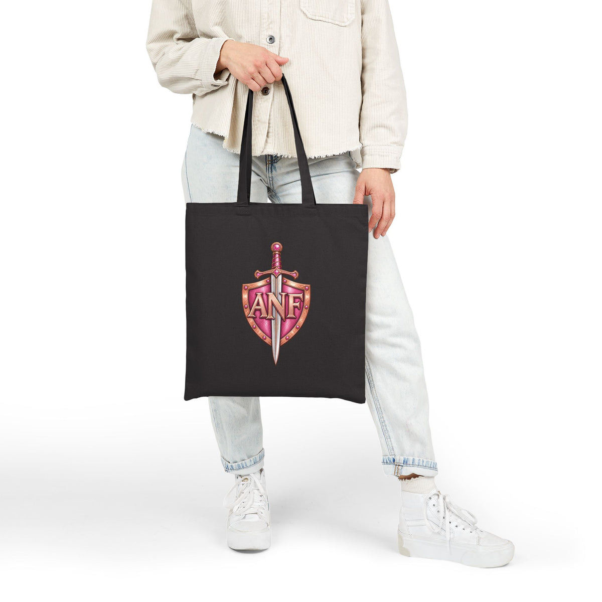 Armed N Faith Monogram Tote Bag — ANF Vintage Crest Canvas Tote