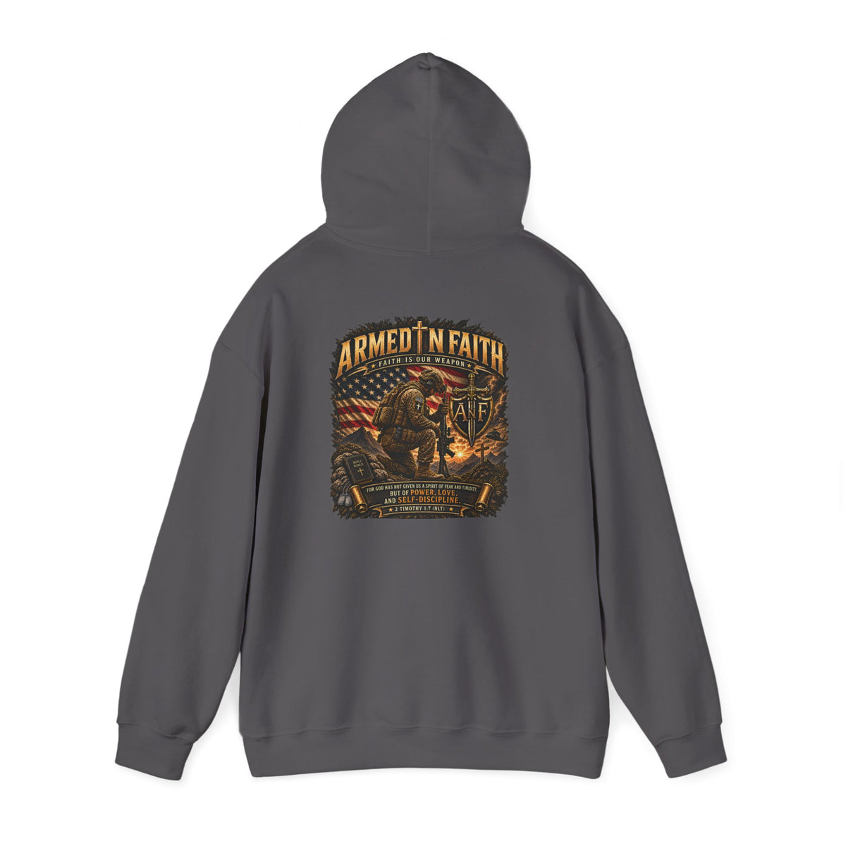 Armed N Faith Kneeling Soldier Hoodie