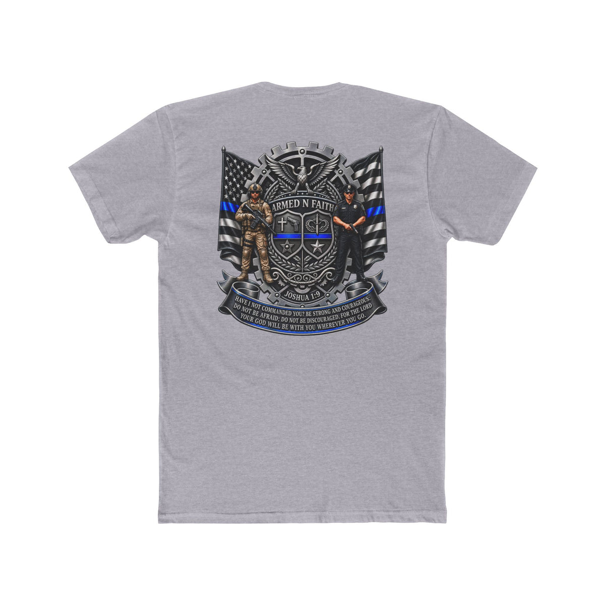 Armed N Faith Thin Blue Line-Crew Tee