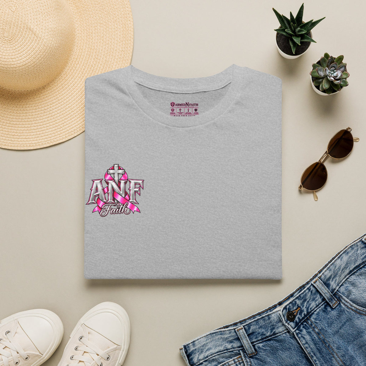 Pink Ribbon Faith T-Shirt | Breast Cancer Awareness