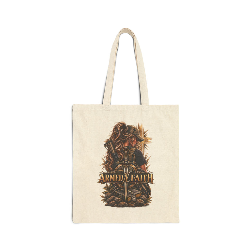 Female Soldier-Cotton Canvas Tote Bag