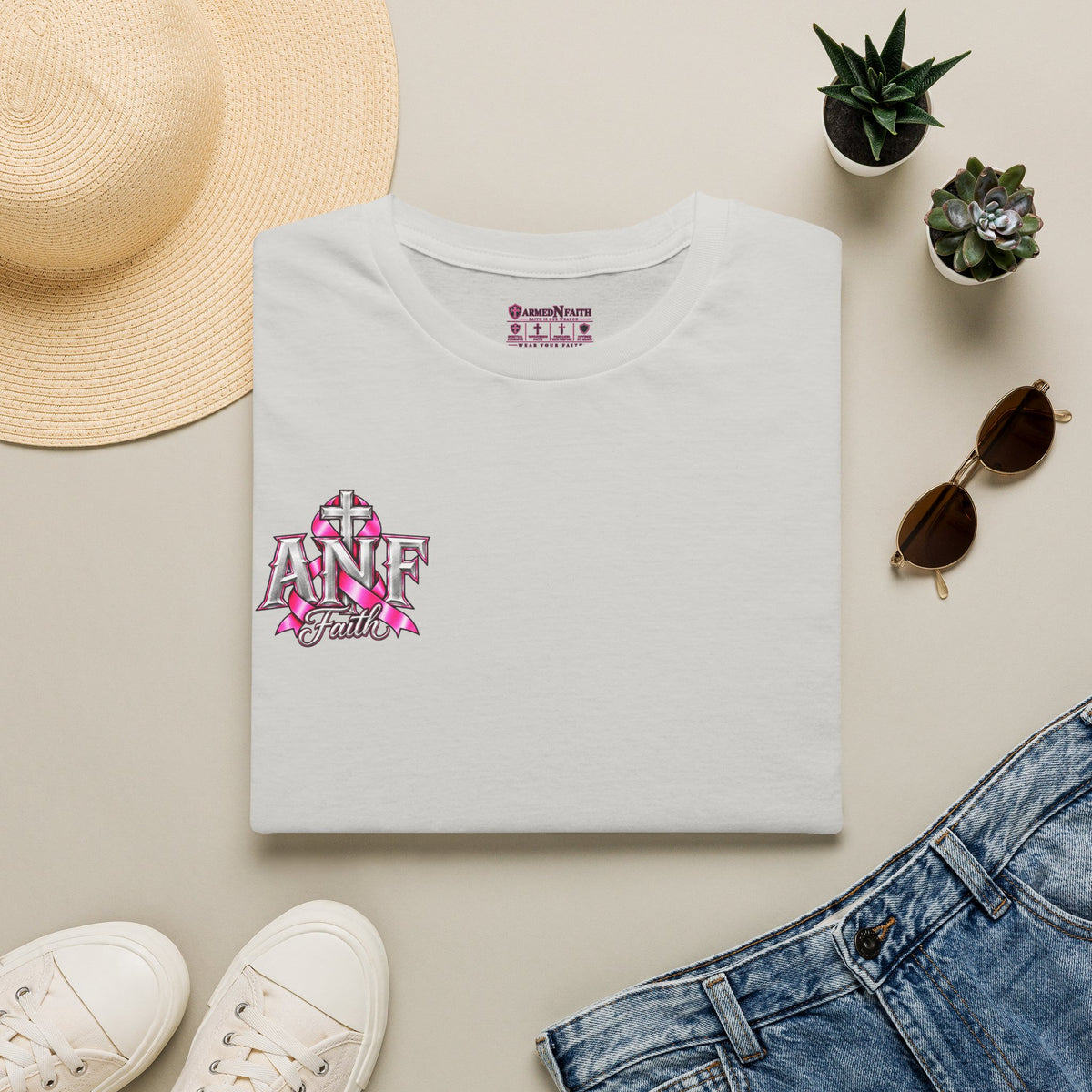 Pink Ribbon Faith T-Shirt | Breast Cancer Awareness