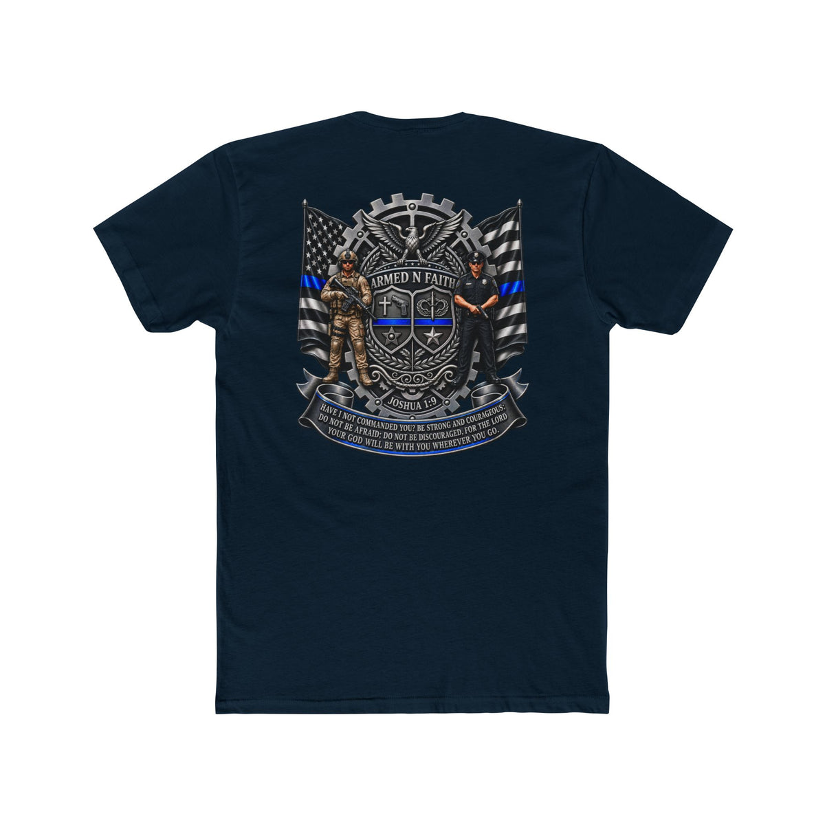 Armed N Faith Thin Blue Line-Crew Tee