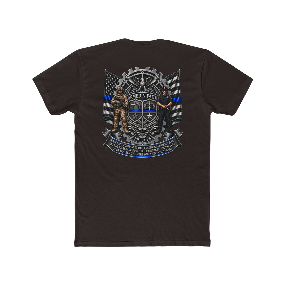 Armed N Faith Thin Blue Line-Crew Tee