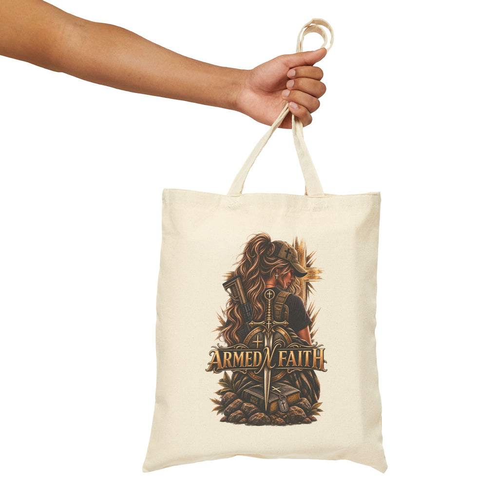 Female Soldier-Cotton Canvas Tote Bag