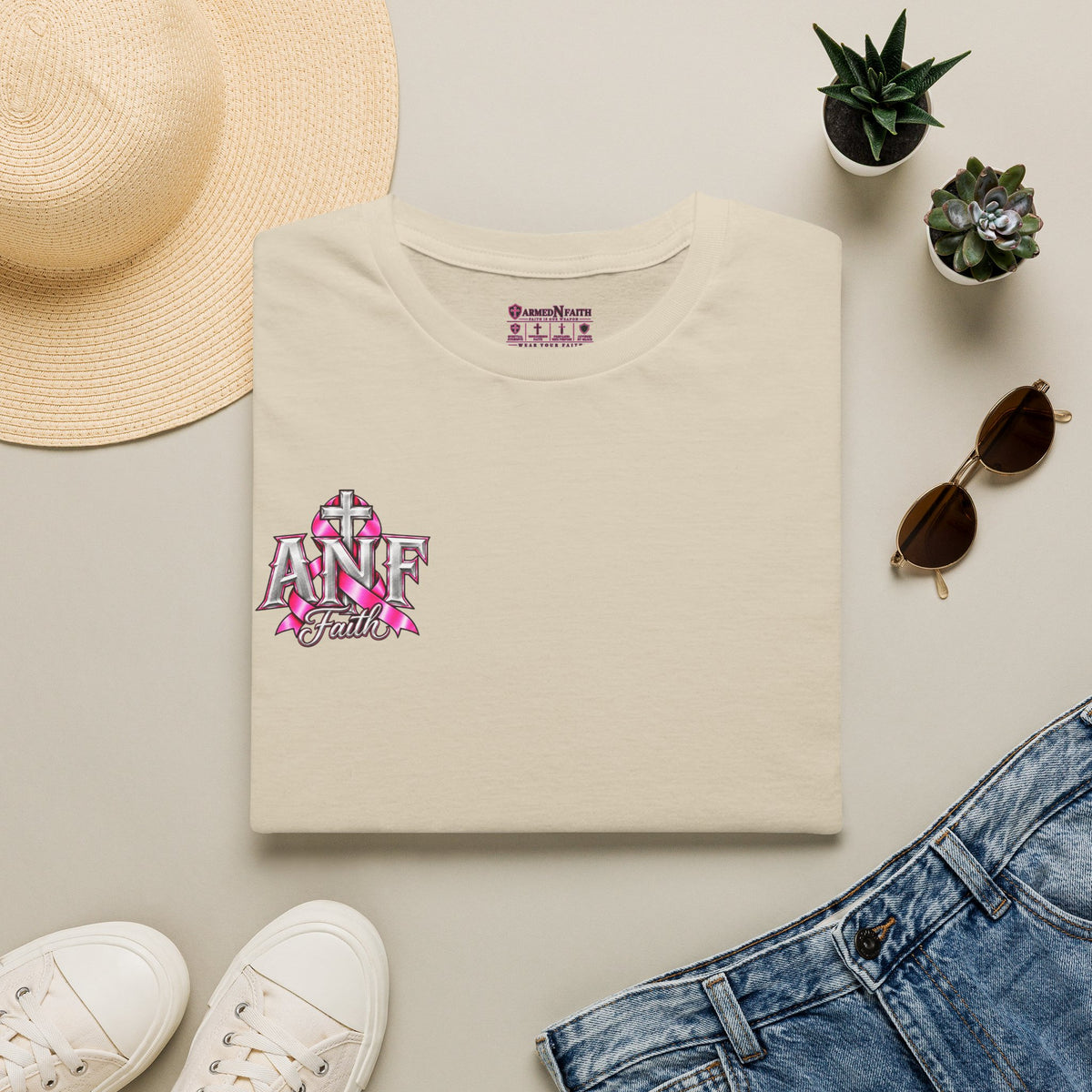 Pink Ribbon Faith T-Shirt | Breast Cancer Awareness