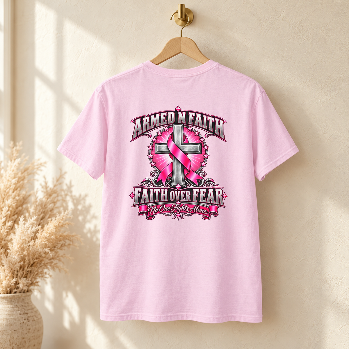 Pink Ribbon Faith T-Shirt | Breast Cancer Awareness