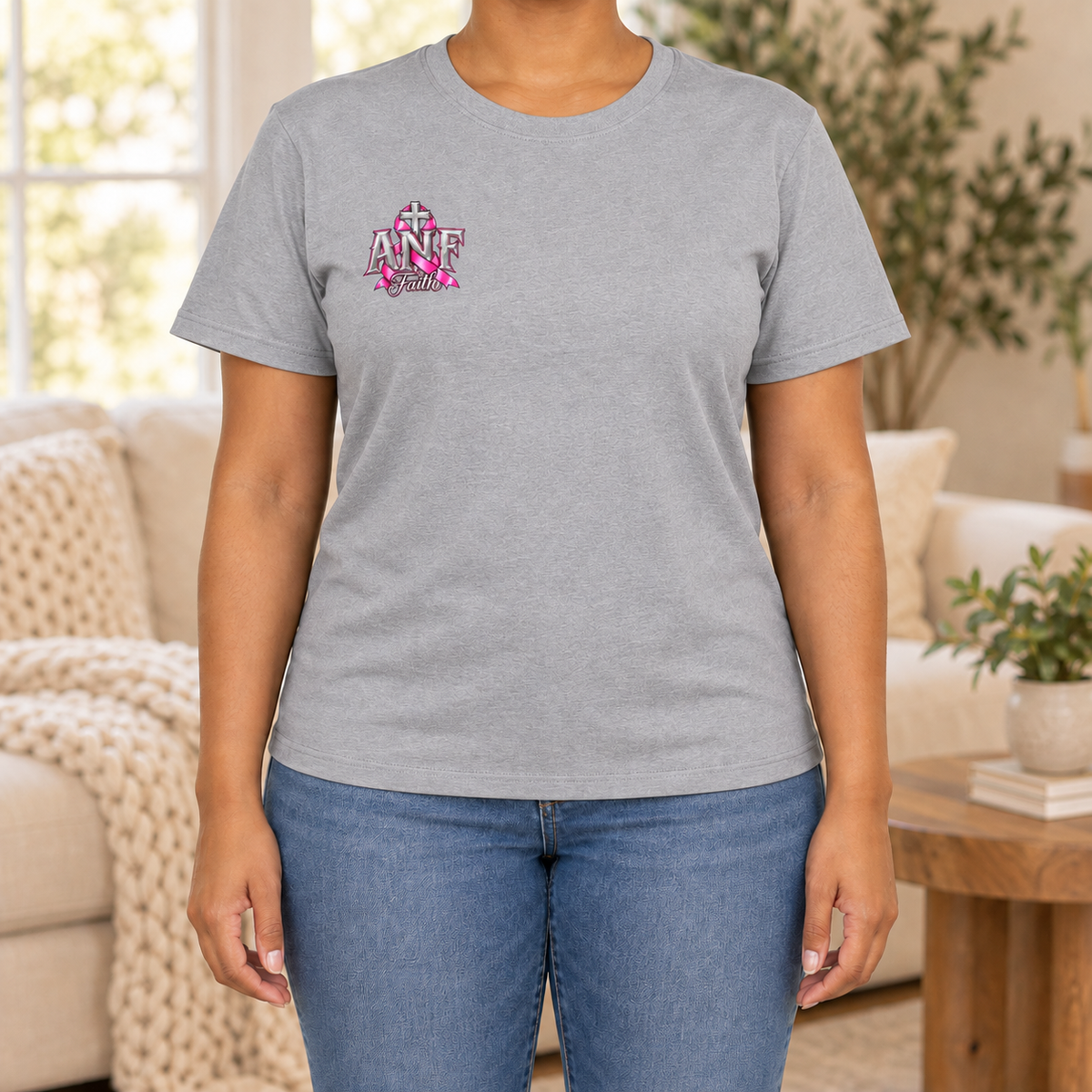 Pink Ribbon Faith T-Shirt | Breast Cancer Awareness