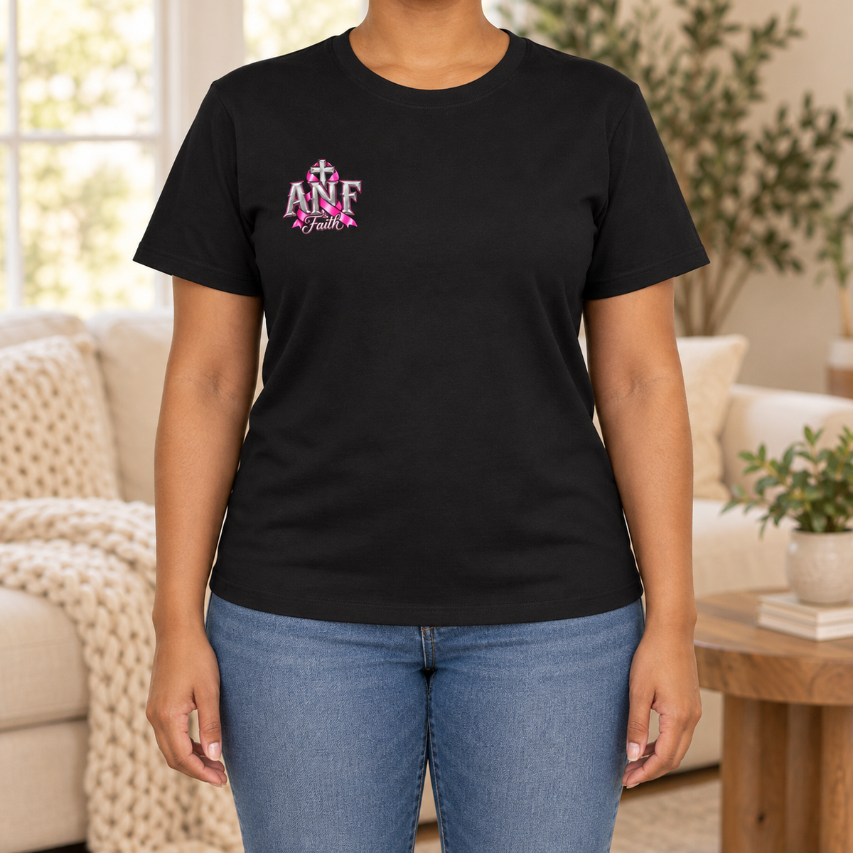 Pink Ribbon Faith T-Shirt | Breast Cancer Awareness