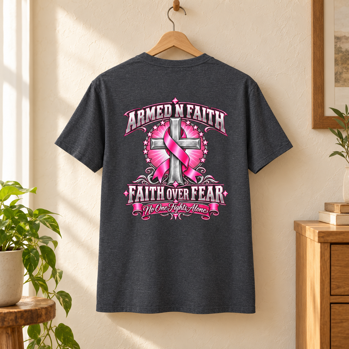 Pink Ribbon Faith T-Shirt | Breast Cancer Awareness