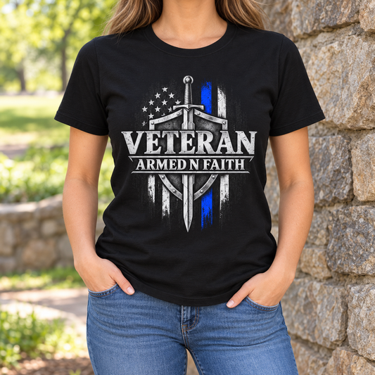 Veteran Sword & Shield T-Shirt-Unisex