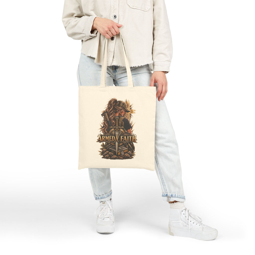 Female Soldier-Cotton Canvas Tote Bag
