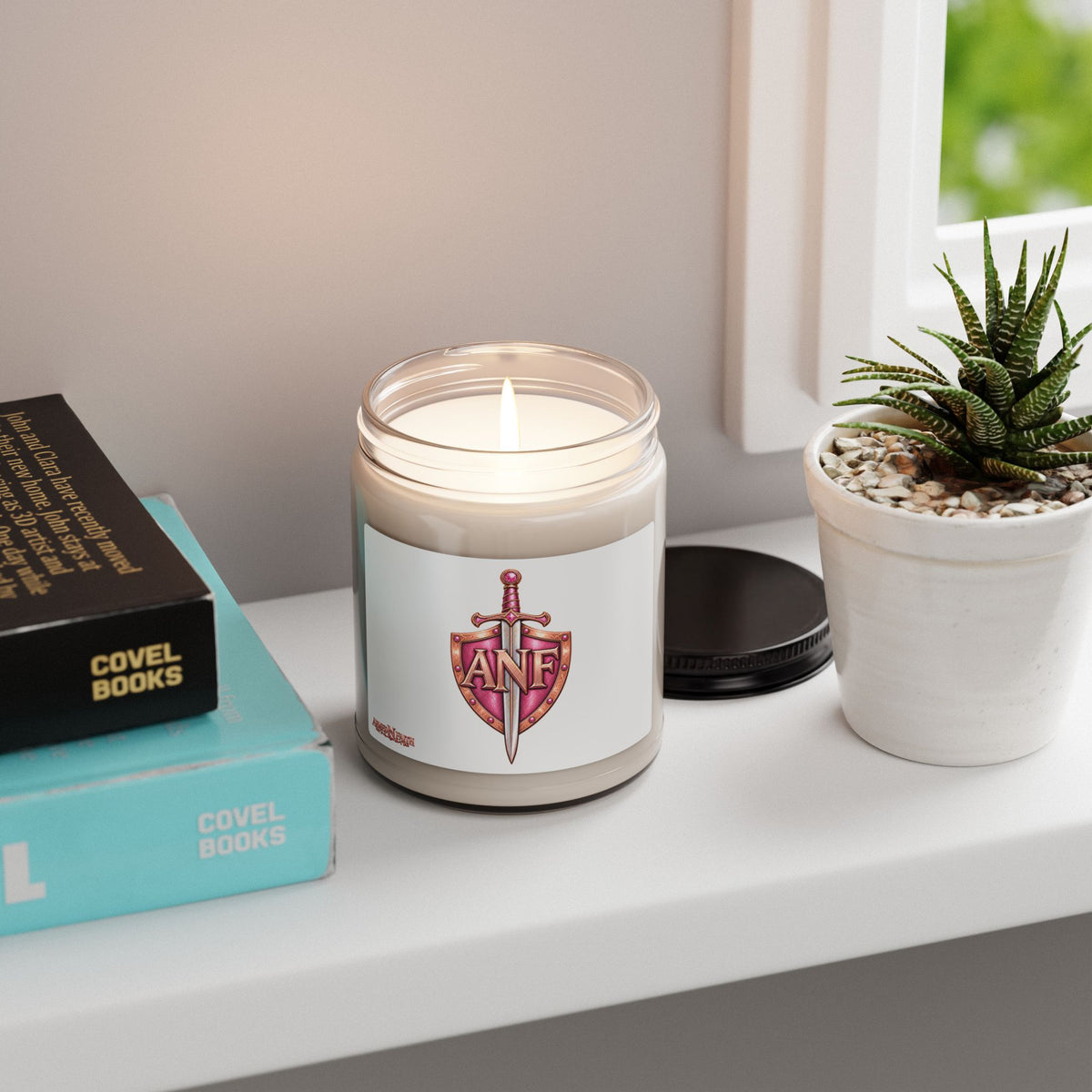 Armed N Faith Monogram Soy Candle —  ANF Initial Candle, 9oz Scented Jar