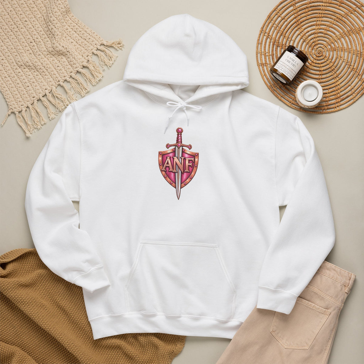 Shield and Sword Graphic Midweight Unisex Hoodie
