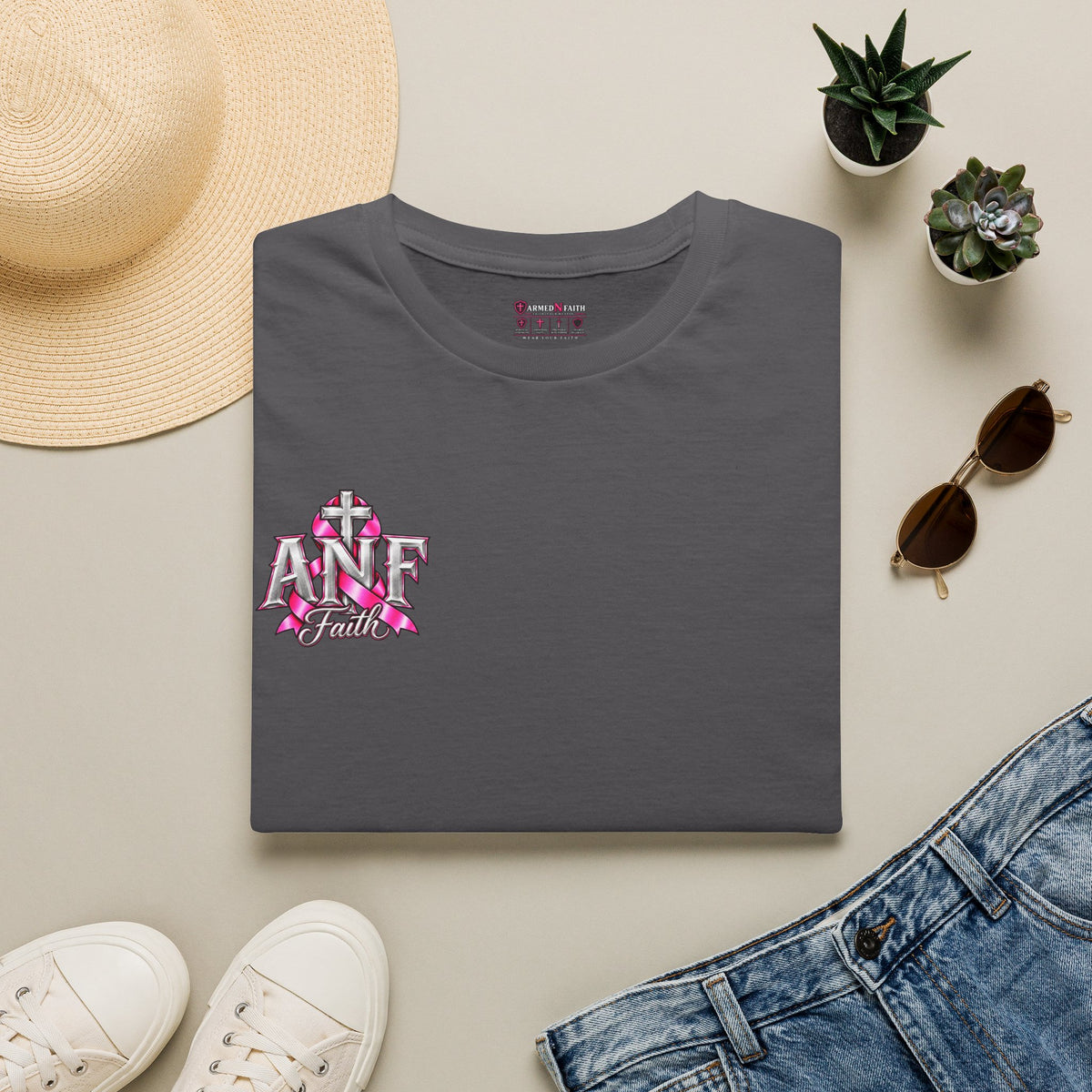 Pink Ribbon Faith T-Shirt | Breast Cancer Awareness