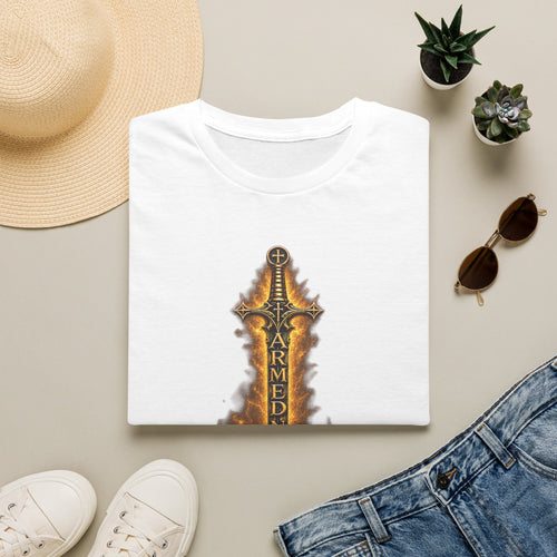 Armed N Faith Flaming Sword & Bible Tee