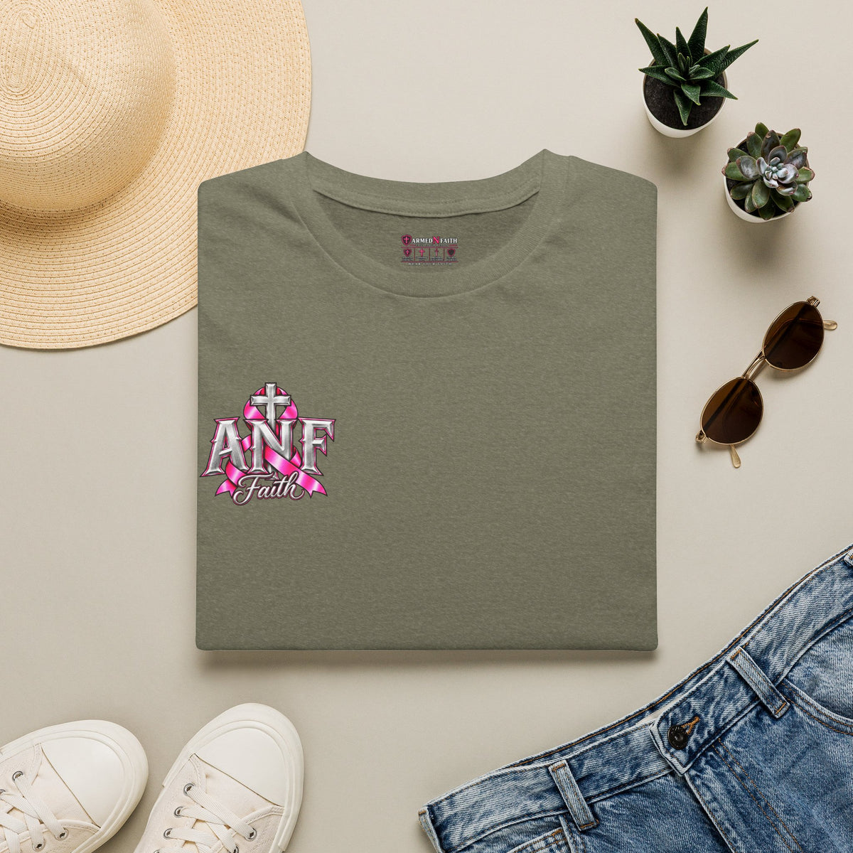Pink Ribbon Faith T-Shirt | Breast Cancer Awareness