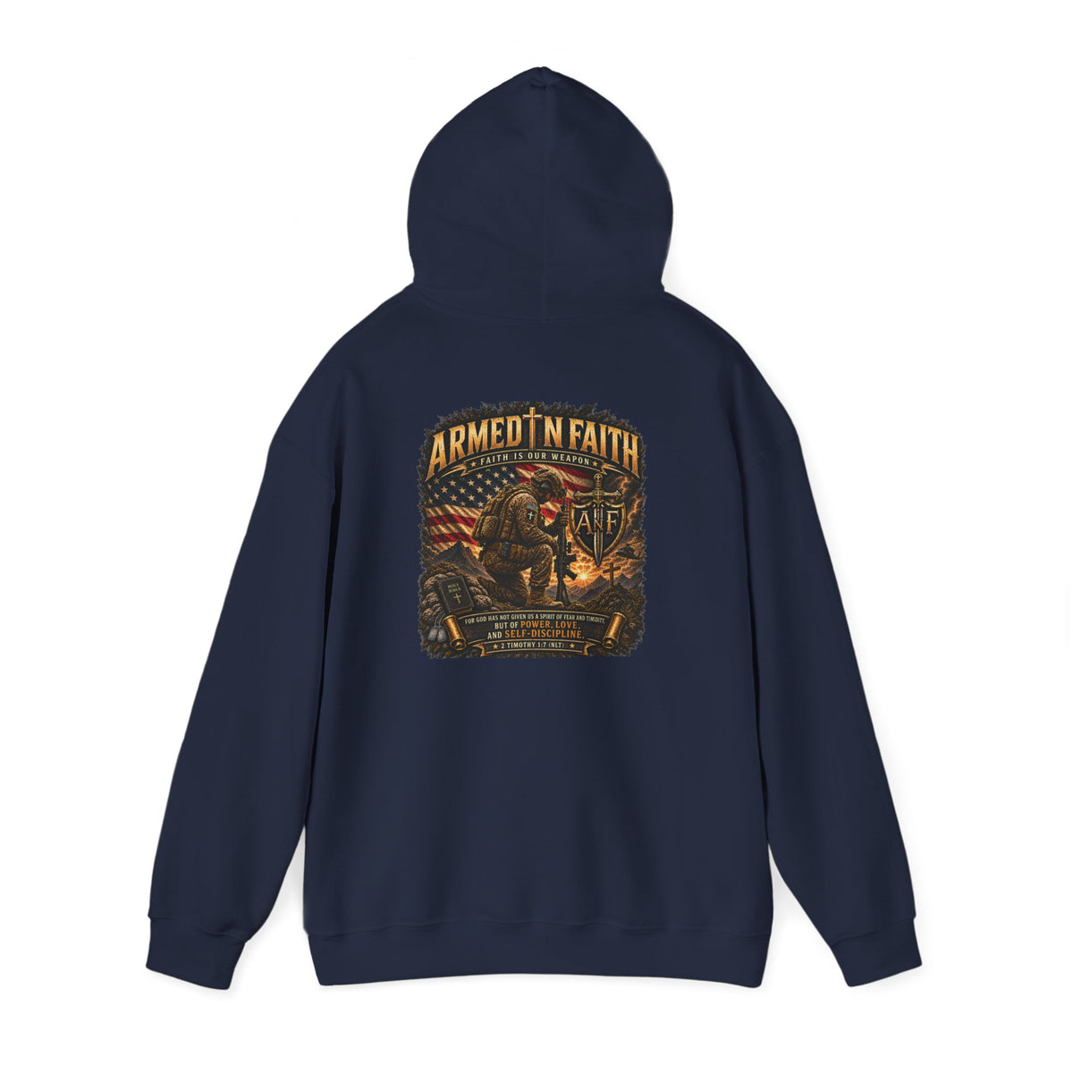 Armed N Faith Kneeling Soldier Hoodie