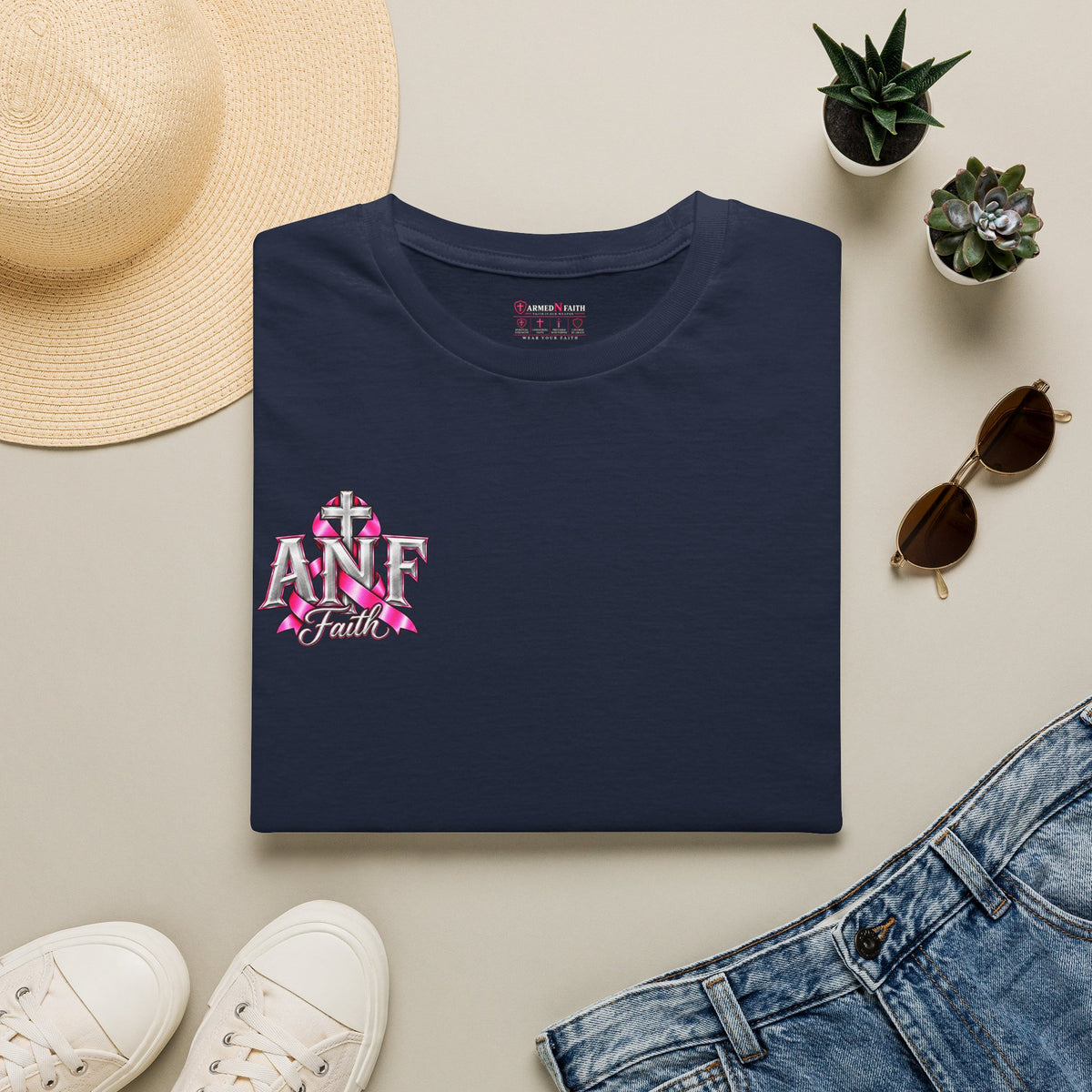 Pink Ribbon Faith T-Shirt | Breast Cancer Awareness